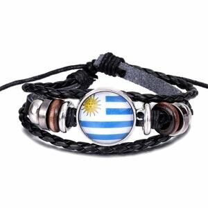 New Uruguay Leather Adjustable Bracelet, Soccer, World Cup